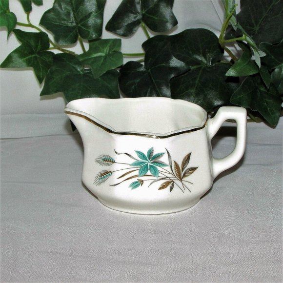 Georgian China Canadian Wheat Vintage Creamer & Sugar Bowl Set Cottagecore - Picture 7 of 11